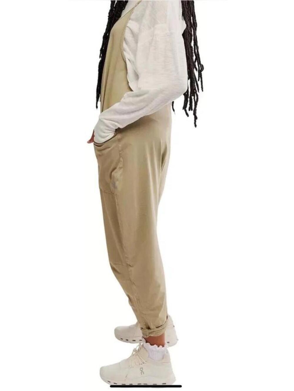 $70 NWT Free People FP Movement Women's Size L Hot Shot Jumpsuit Sage Stone - Picture 3 of 4